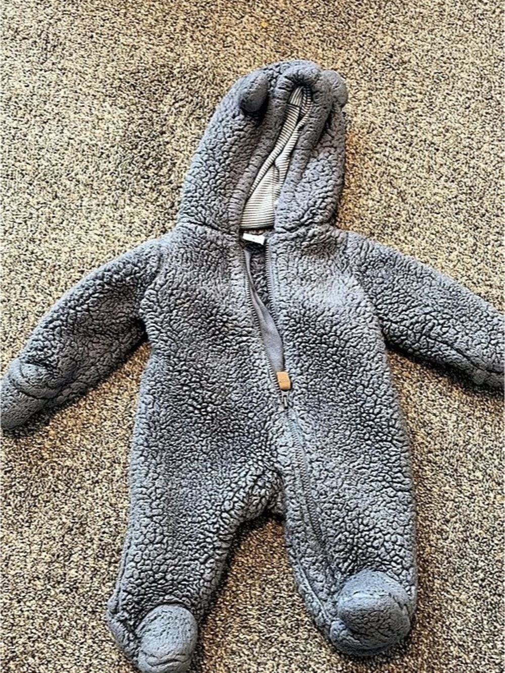 Carters Infant Tiny Bear II Bunting Gray Footie